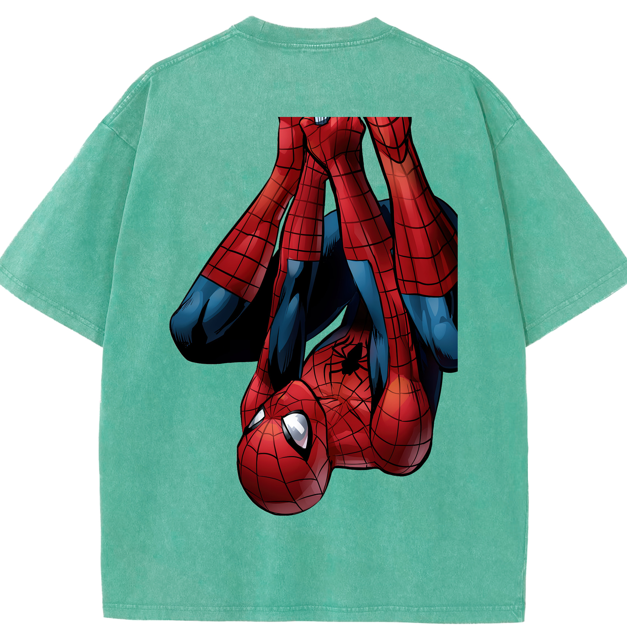 （画像用） Spider Man スパイダーマン 綿100% ヴィンテージ風 半袖Tシャツ（背面プリント）